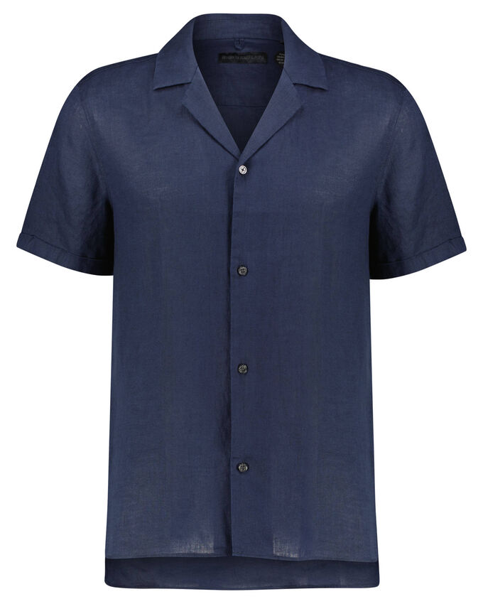 Льняная рубашка bijan стандартного кроя с коротким рукавом Drykorn, синий