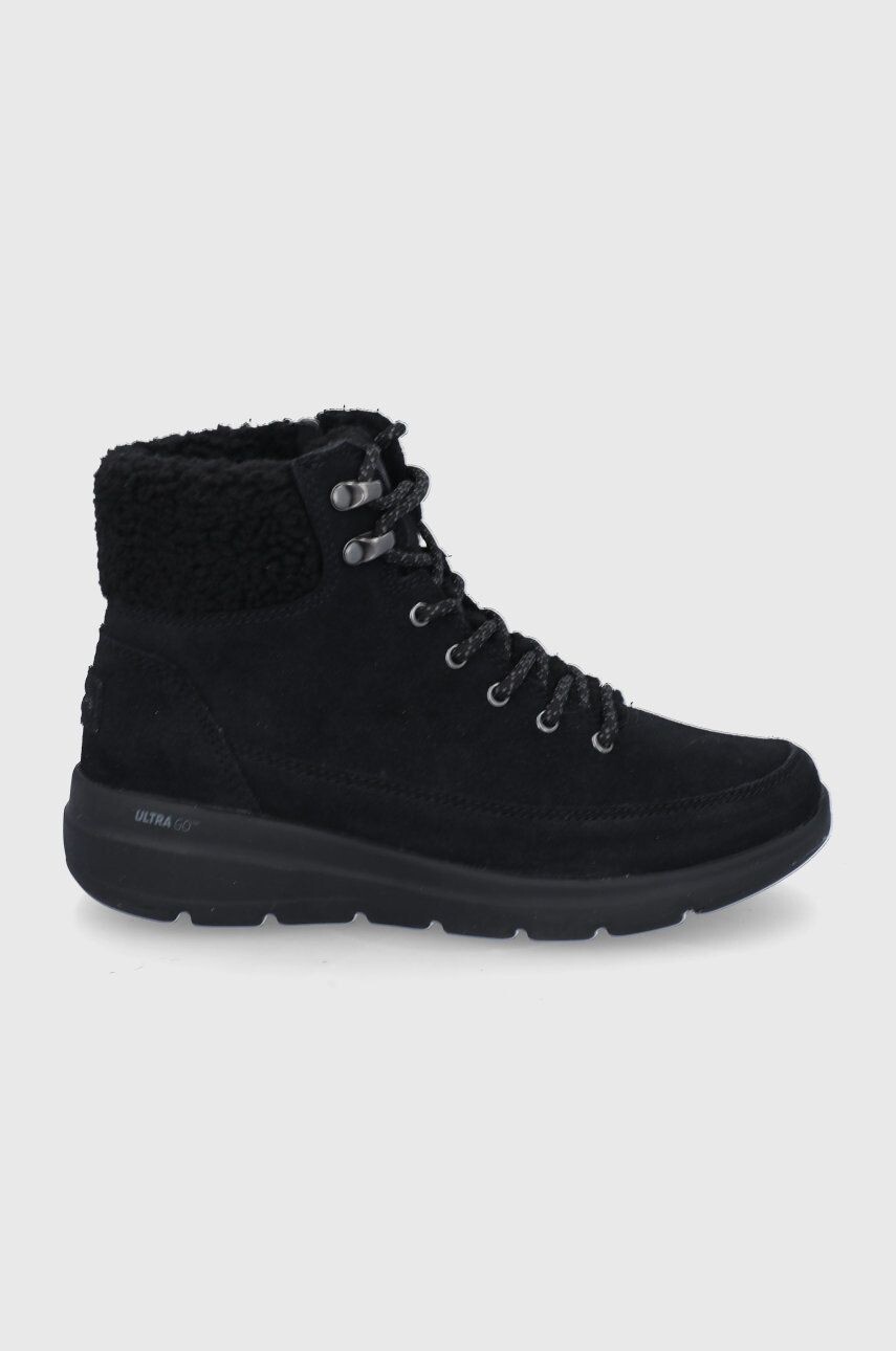 

Skechers замшевые зимние ботинки, черный