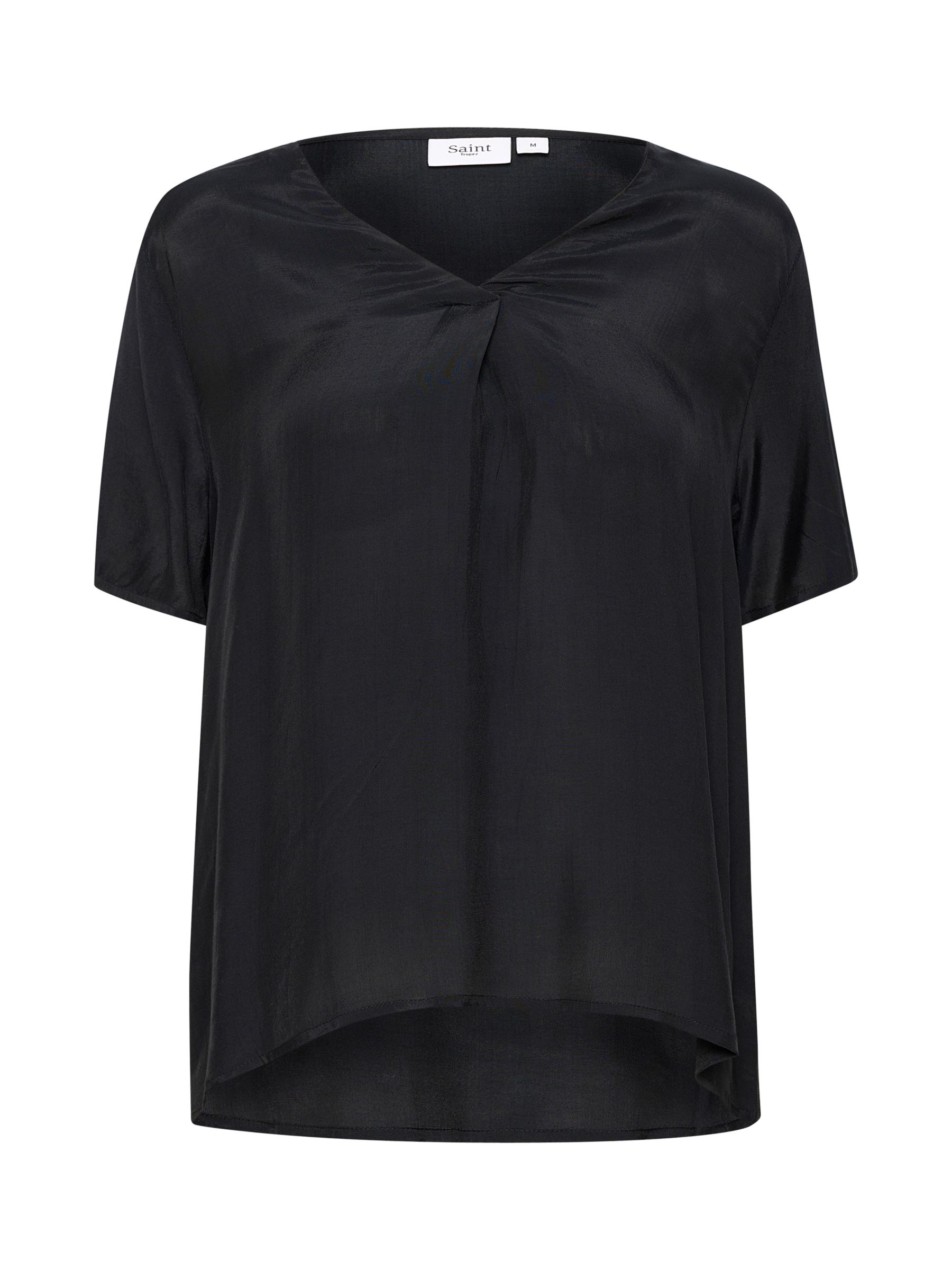 Блузка Aida Ecovero Saint Tropez, черный блузка с рисунком v образным вырезом и короткими рукавами xs бежевый