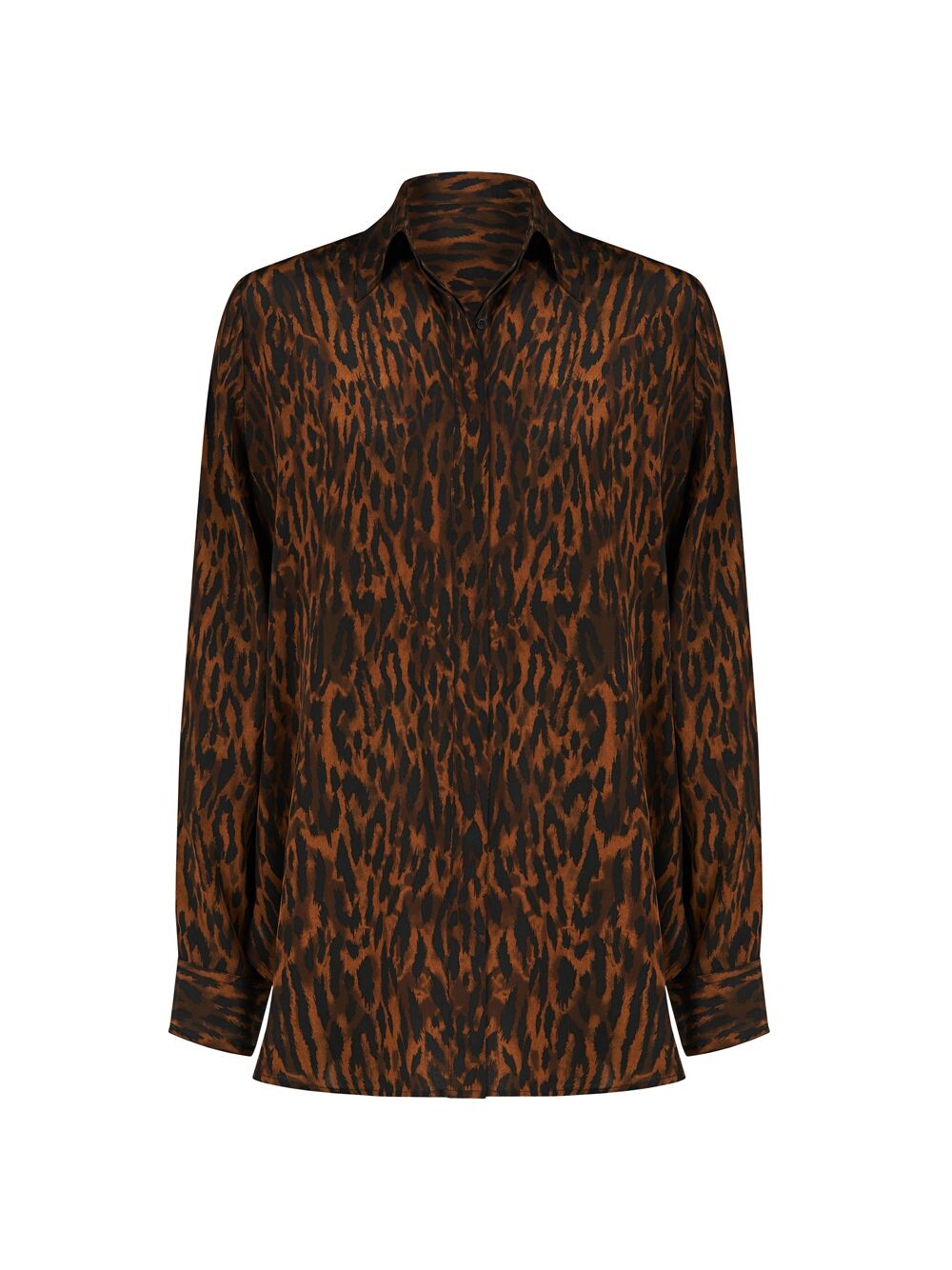 

Рубашка Zora из крепдешина с леопардовым принтом Halston