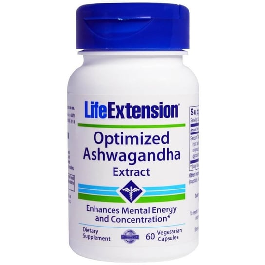 Life Extension, Оптимизированный экстракт ашваганды, 60 капсул водорастворимый экстракт семян тыквы 60 капсул life extension