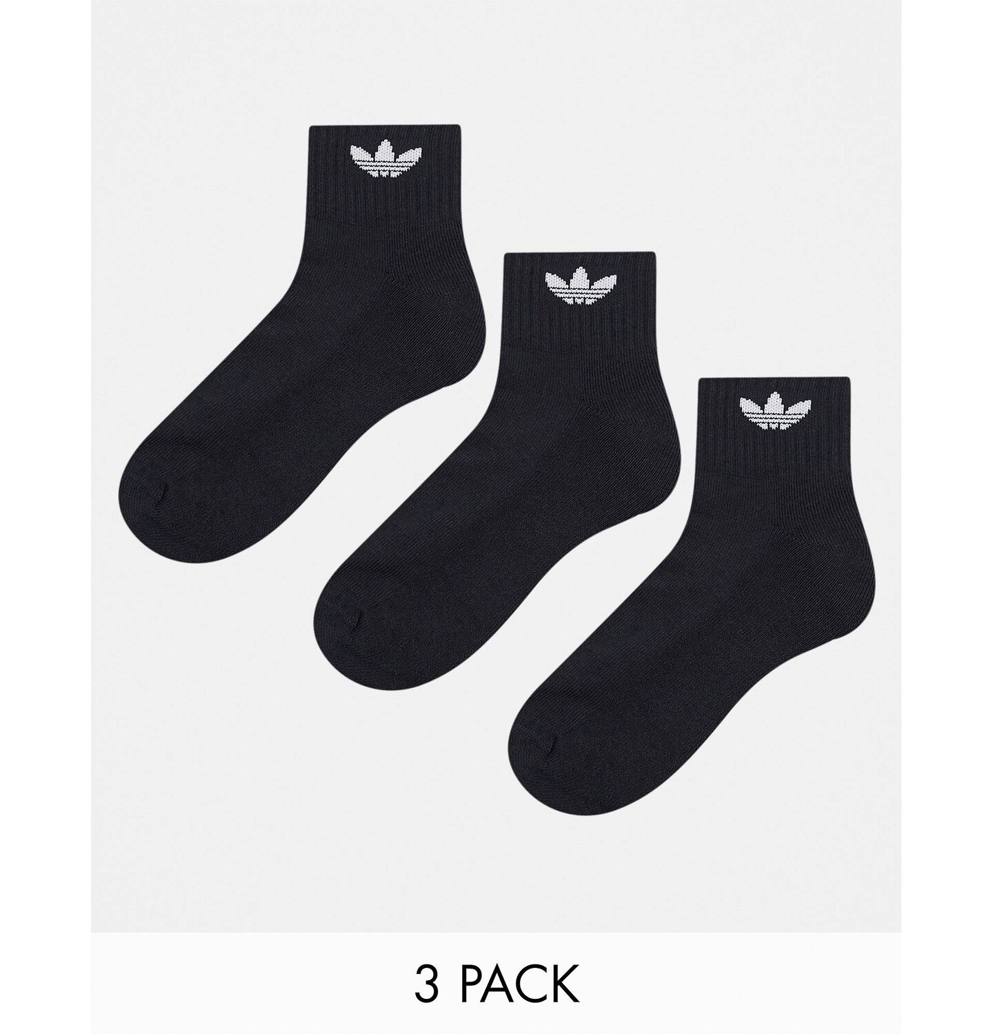 

3 пары черных носков adidas Originals adicolor Trefoil