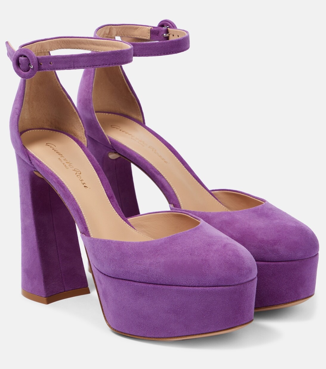 

Замшевые туфли Vernice на платформе Gianvito Rossi, розовый