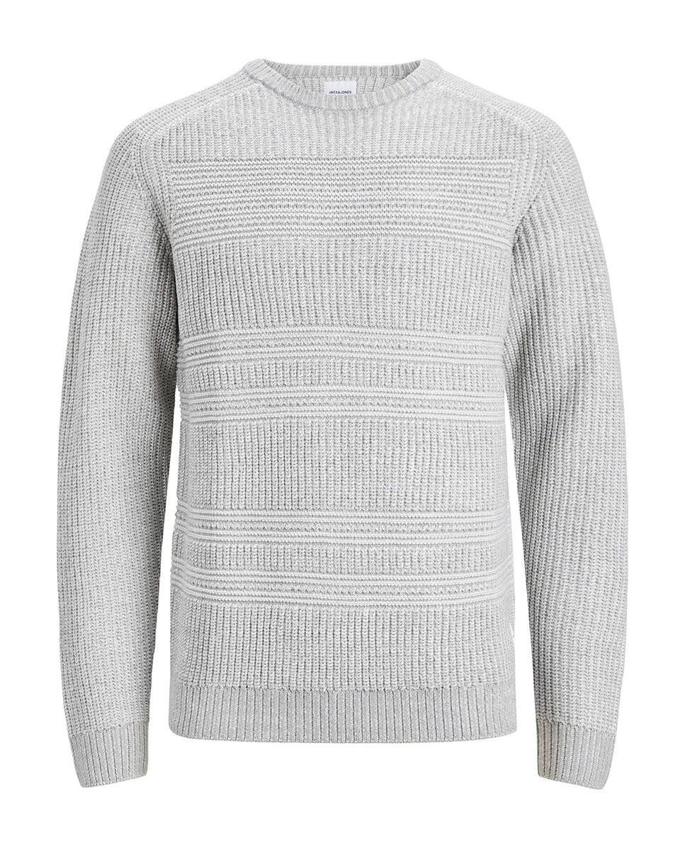 

Мужской вязаный свитер с круглым вырезом Jack & Jones, серый