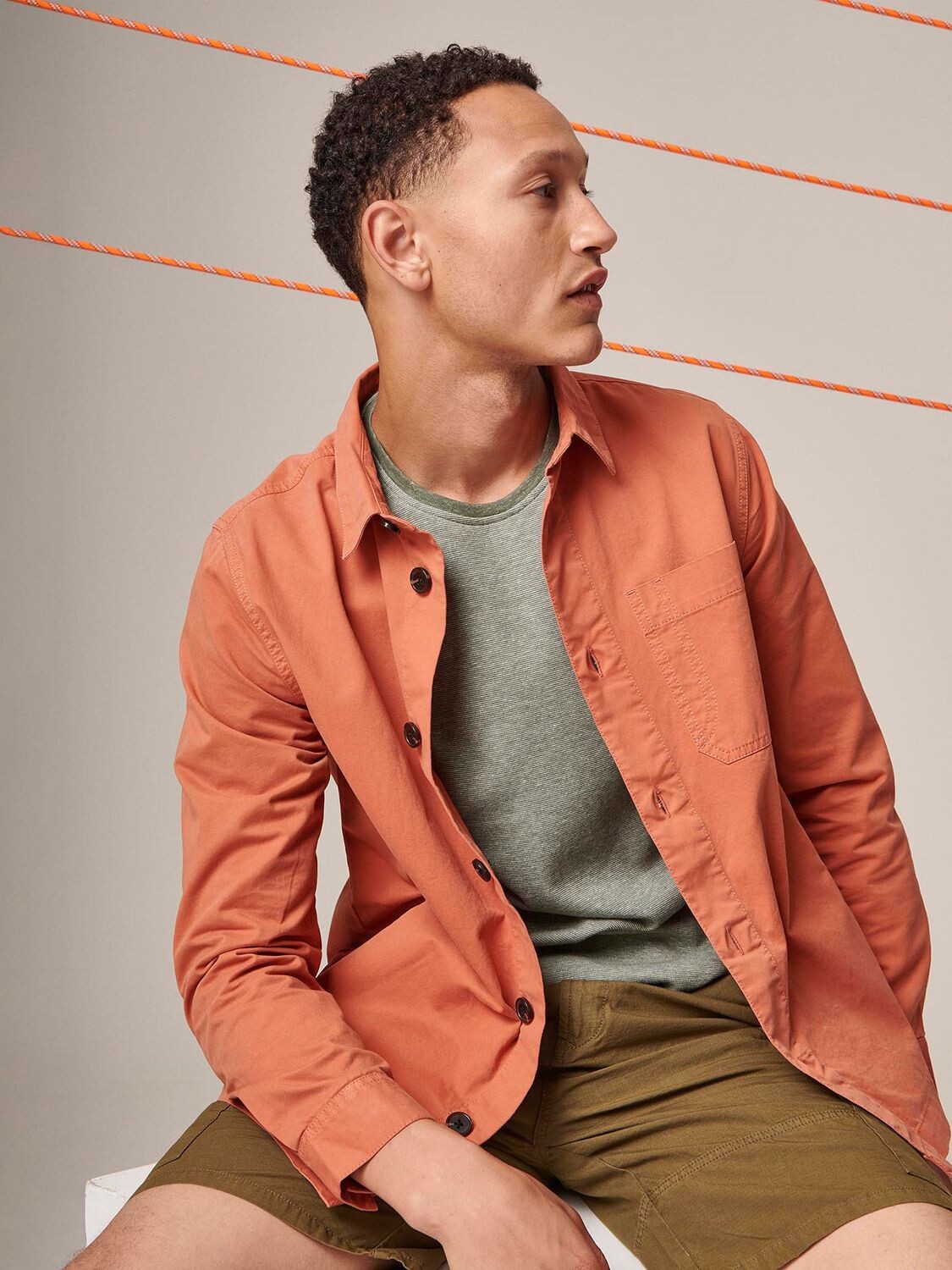 

Рубашка с накладными карманами Barbour Longshore, цвет Orange Spice