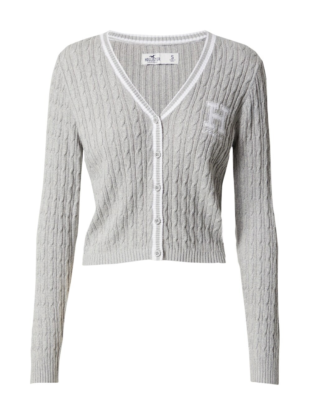 

Вязаный кардиган Hollister, серый
