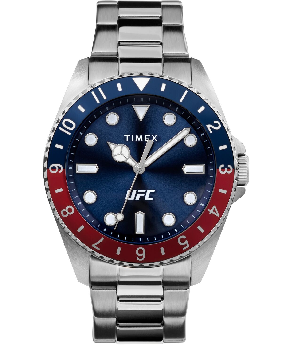 

Мужские кварцевые часы UFC Debut из нержавеющей стали серебристого тона, 42 мм Timex