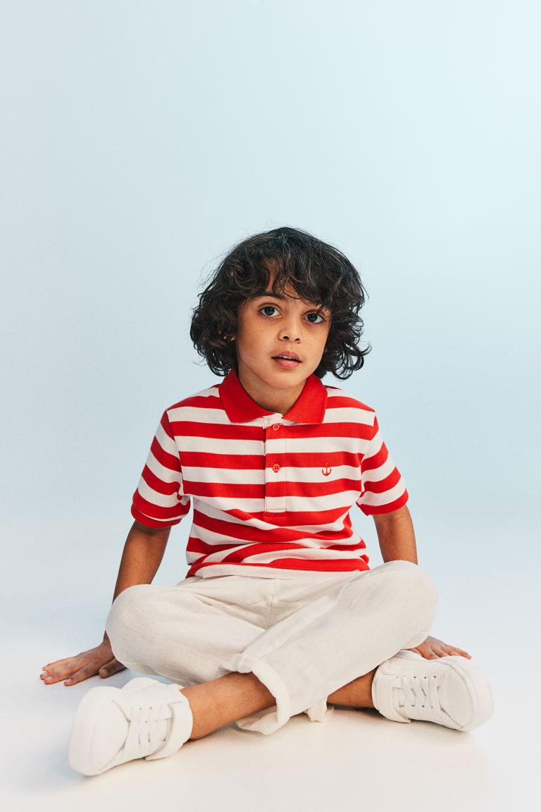 Рубашка-Поло из хлопкового пике H&M, красный