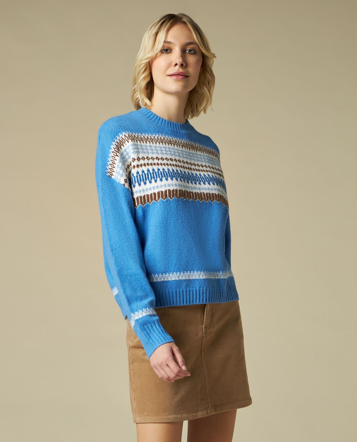 

Женский жаккардовый пуловер NICE&CHIC, белый