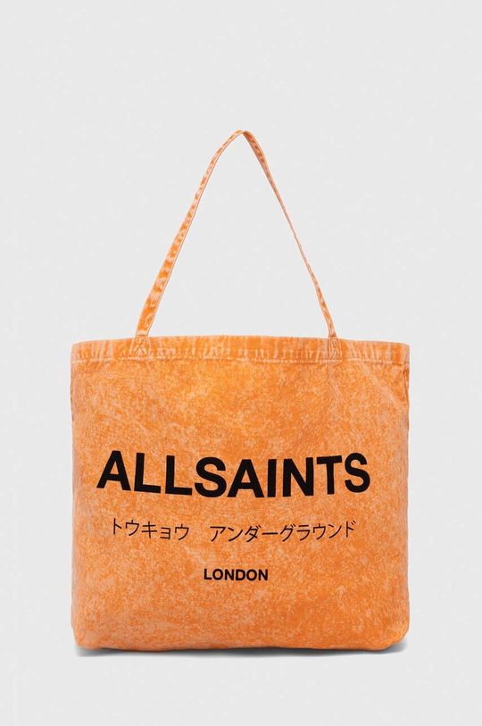 Хлопковая сумка UNDERGROUND ACI TOTE AllSaints, оранжевый цена и фото