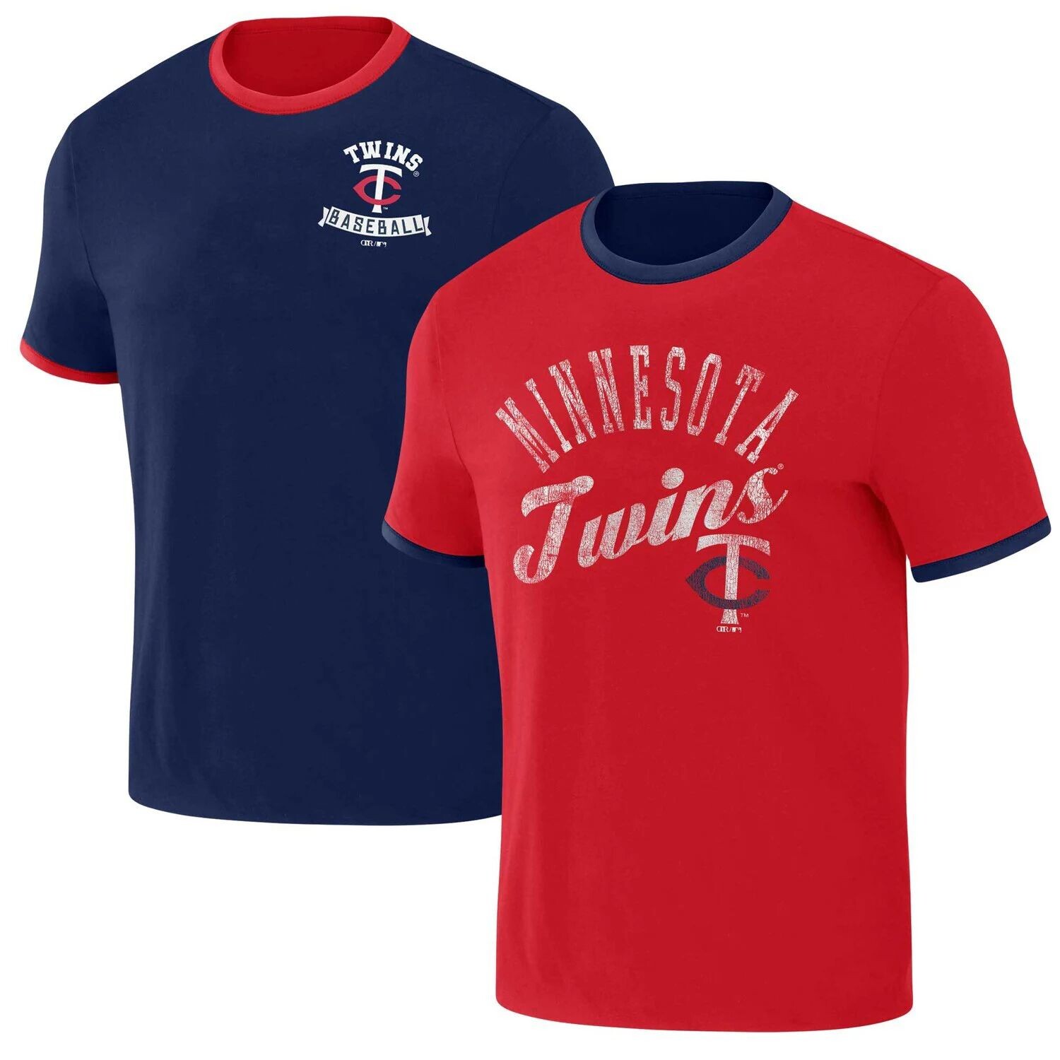 

Мужская двусторонняя футболка Darius Rucker Collection от Fanatics темно-синяя/красная Minnesota Twins Two-Way Ringer, Красный