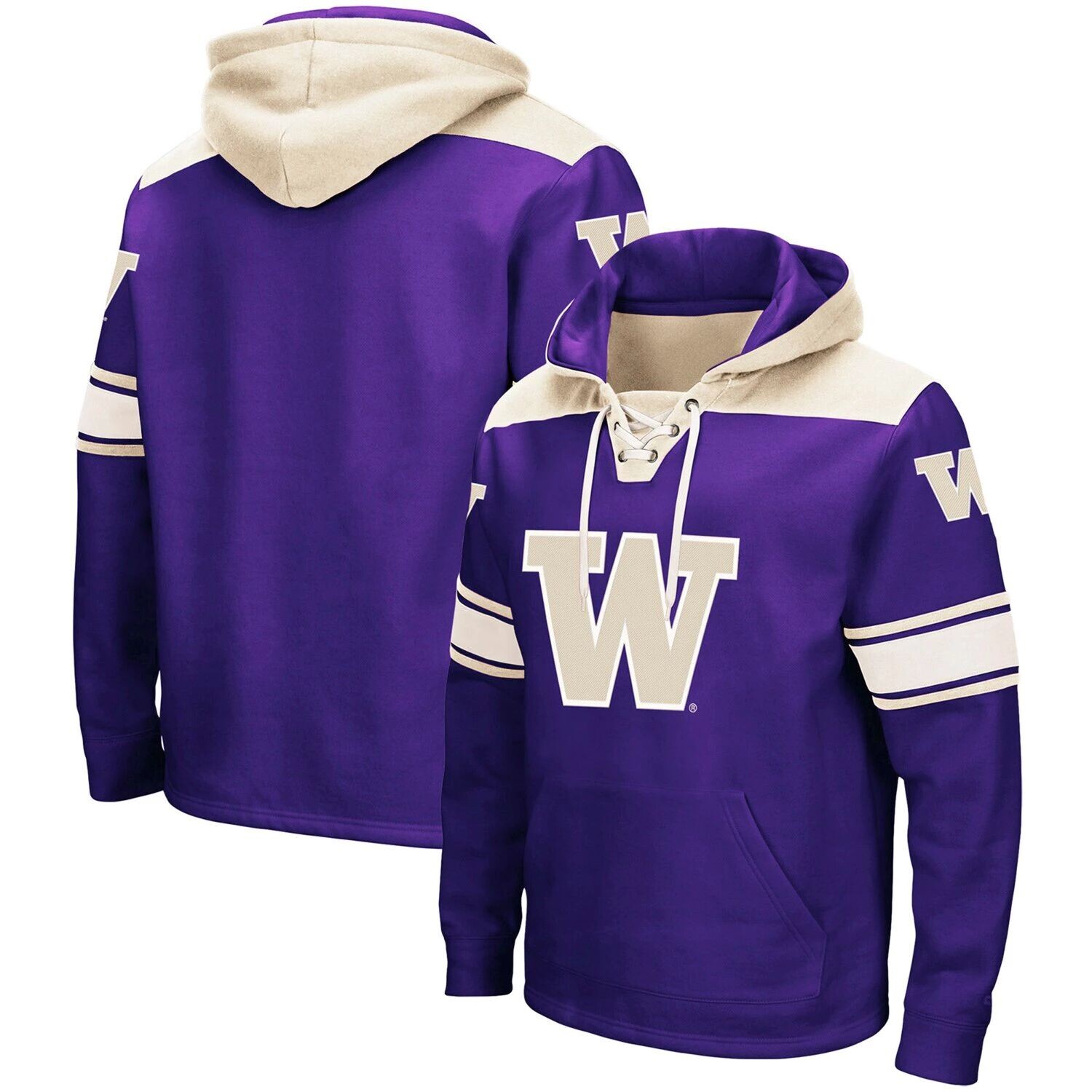 

Мужская фиолетовая толстовка Washington Huskies 2.0 на шнуровке фиолетового цвета Colosseum