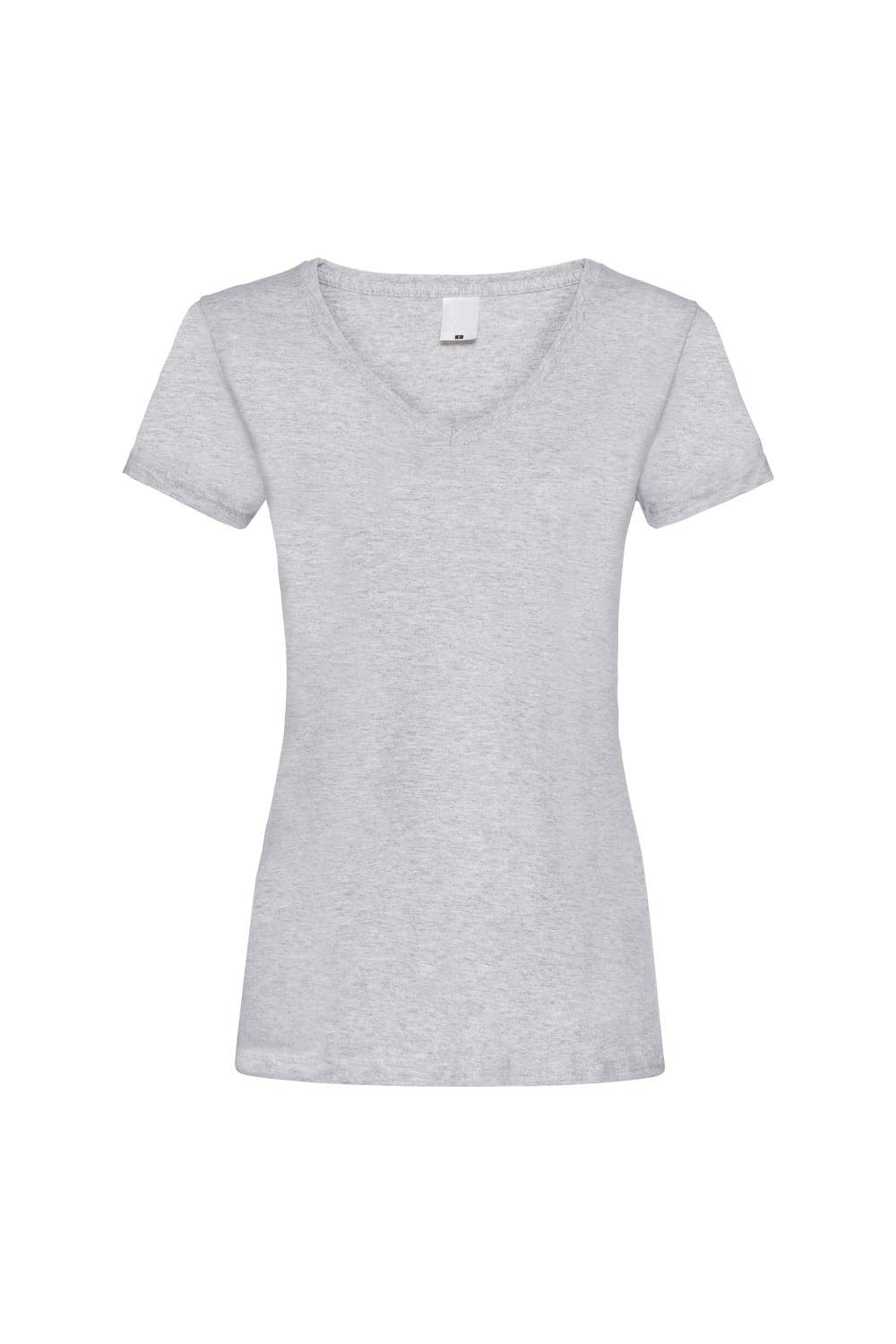 Повседневная футболка Value с V-образным вырезом и короткими рукавами Universal Textiles, серый футболка женская mia серый меланж размер xl
