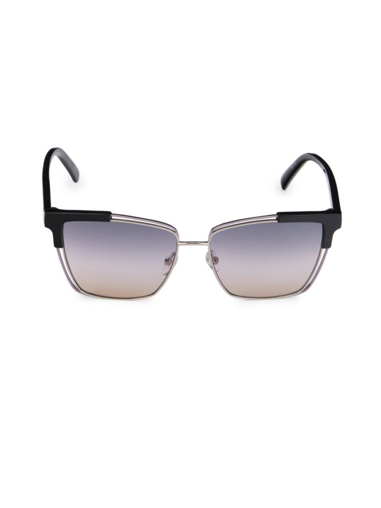 Квадратные солнцезащитные очки 57MM Emilio Pucci, черный цена и фото