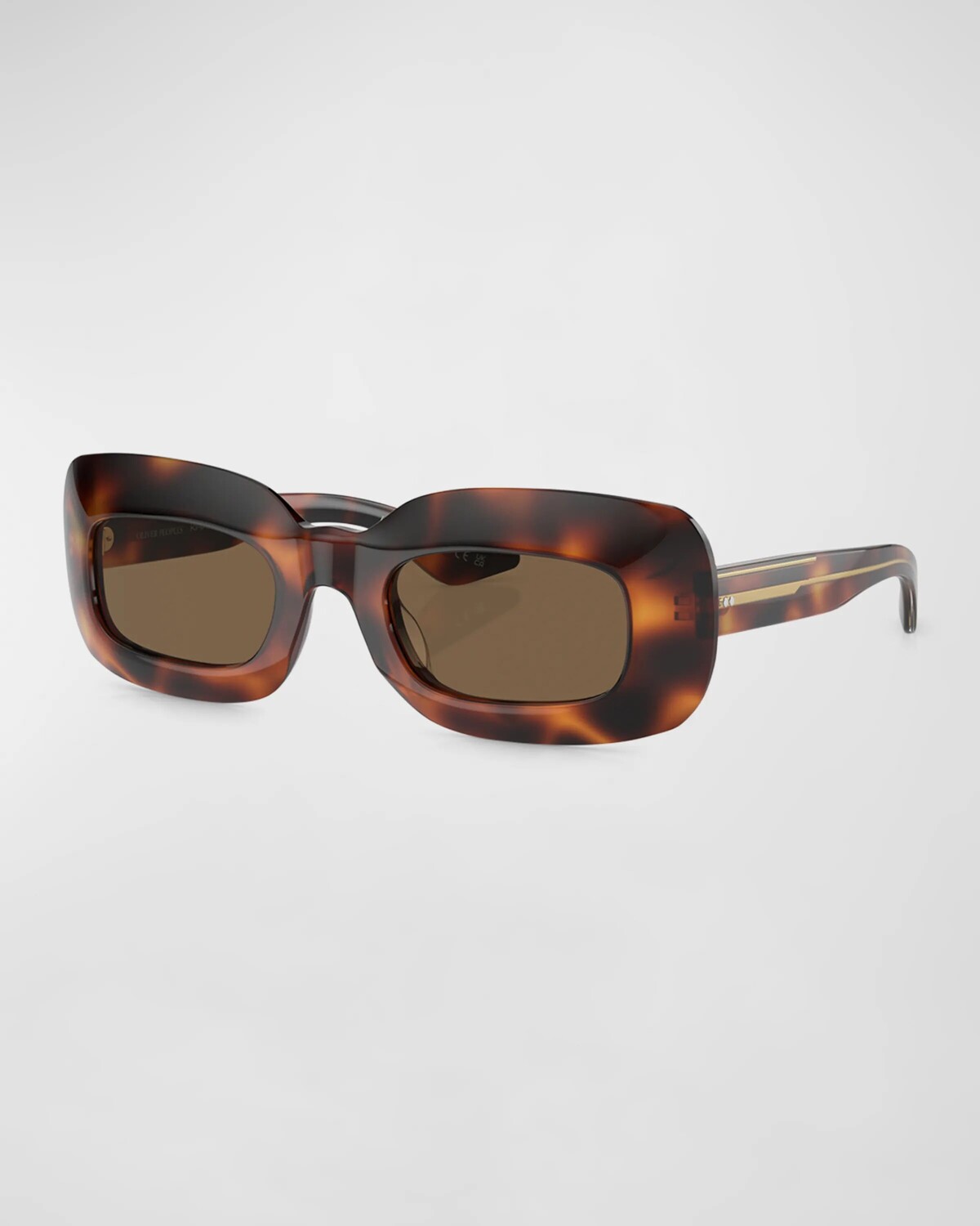

Прямоугольные солнцезащитные очки из ацетата со скошенной кромкой KHAITE x Oliver Peoples, цвет Brown