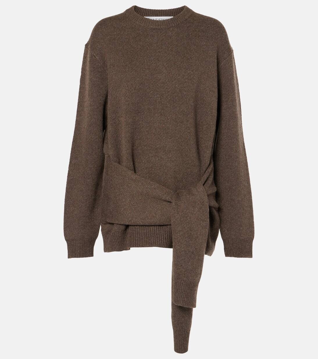 

Драпированный свитер с узлом Jw Anderson, цвет smoke