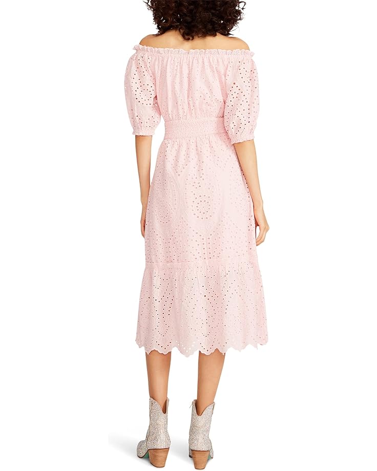 Платье Betsey Johnson On/Off Shoulder Cotton Eyelet Midi, цвет Almond Blossom