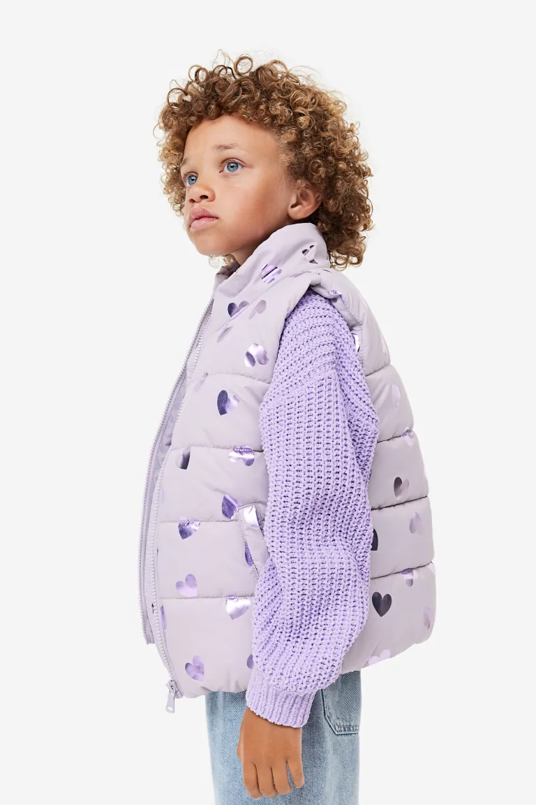 Стеганый жилет H&M, фиолетовый