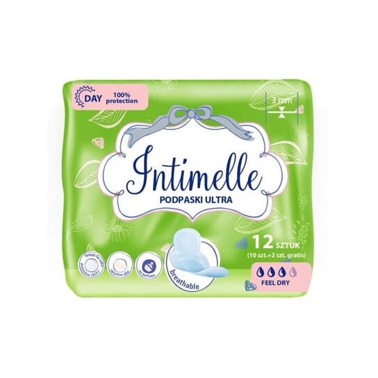 

Гигиенические прокладки, 12 шт. Intimelle, Ultra Feel Dry, Зеленый