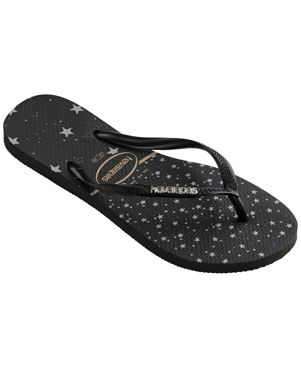 

Женские тонкие сандалии без шнуровки с металлическим принтом Havaianas