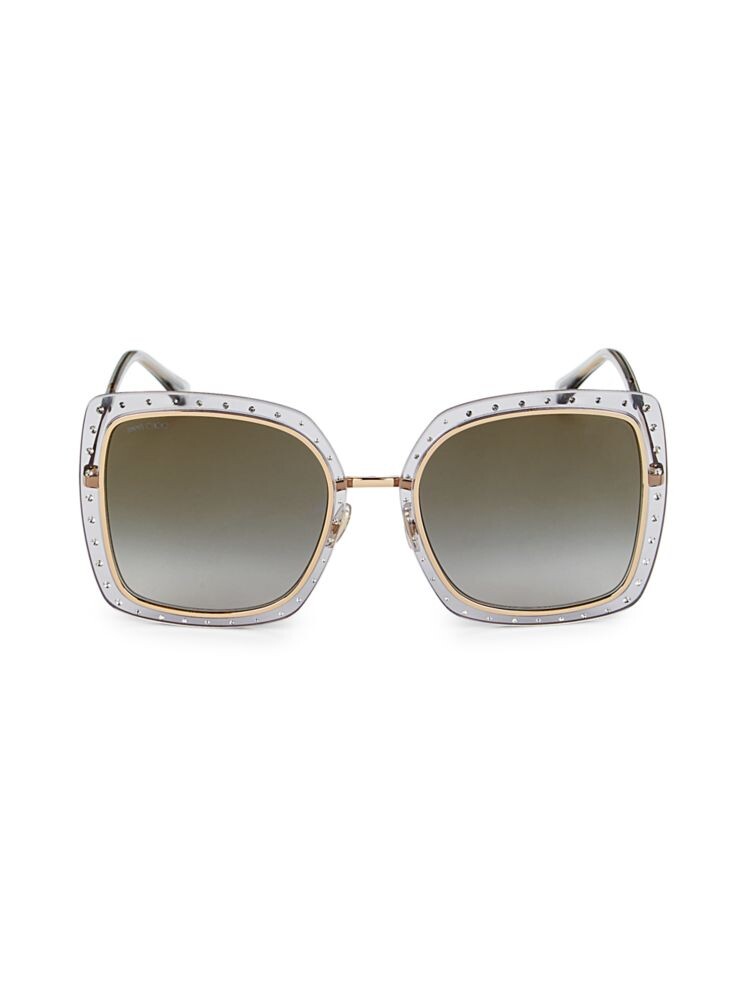 

Квадратные солнцезащитные очки со стразами 56MM Jimmy Choo, цвет Grey Gold