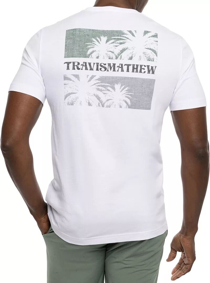 

Мужская футболка для гольфа с графическим рисунком TravisMathew Coast Run, белый