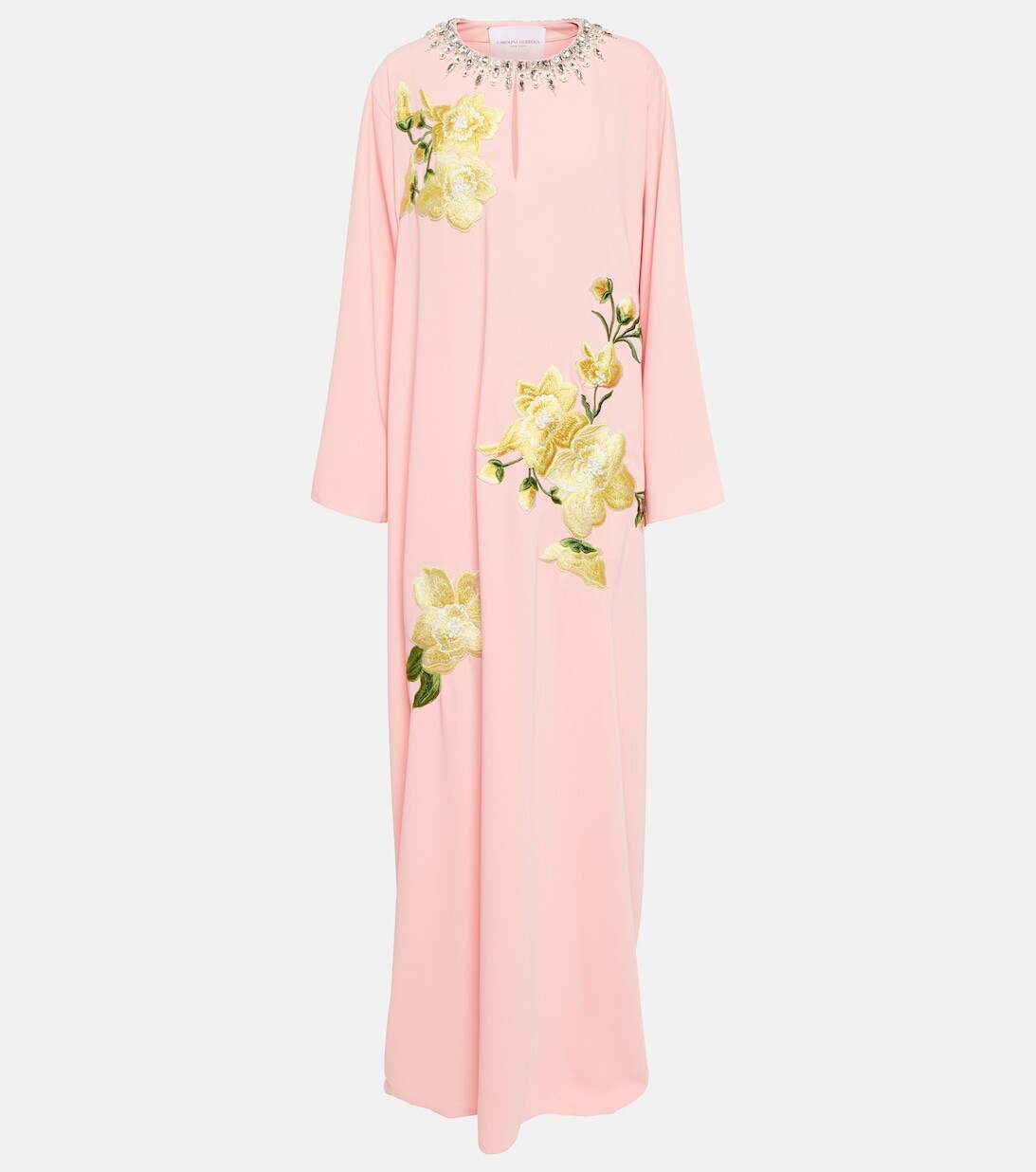 

Платье из крепа с цветочным декором CAROLINA HERRERA, розовый