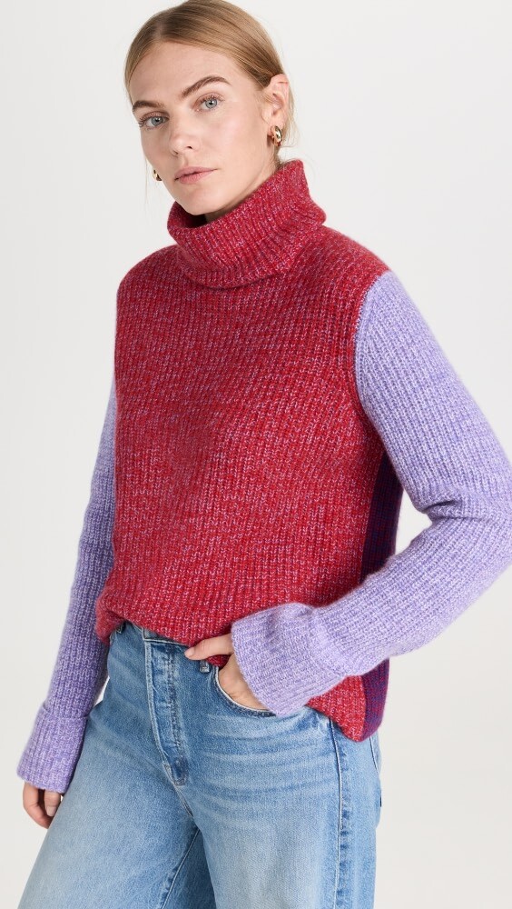 

Свитер Autumn Cashmere Tweed Color Block Turtleneck