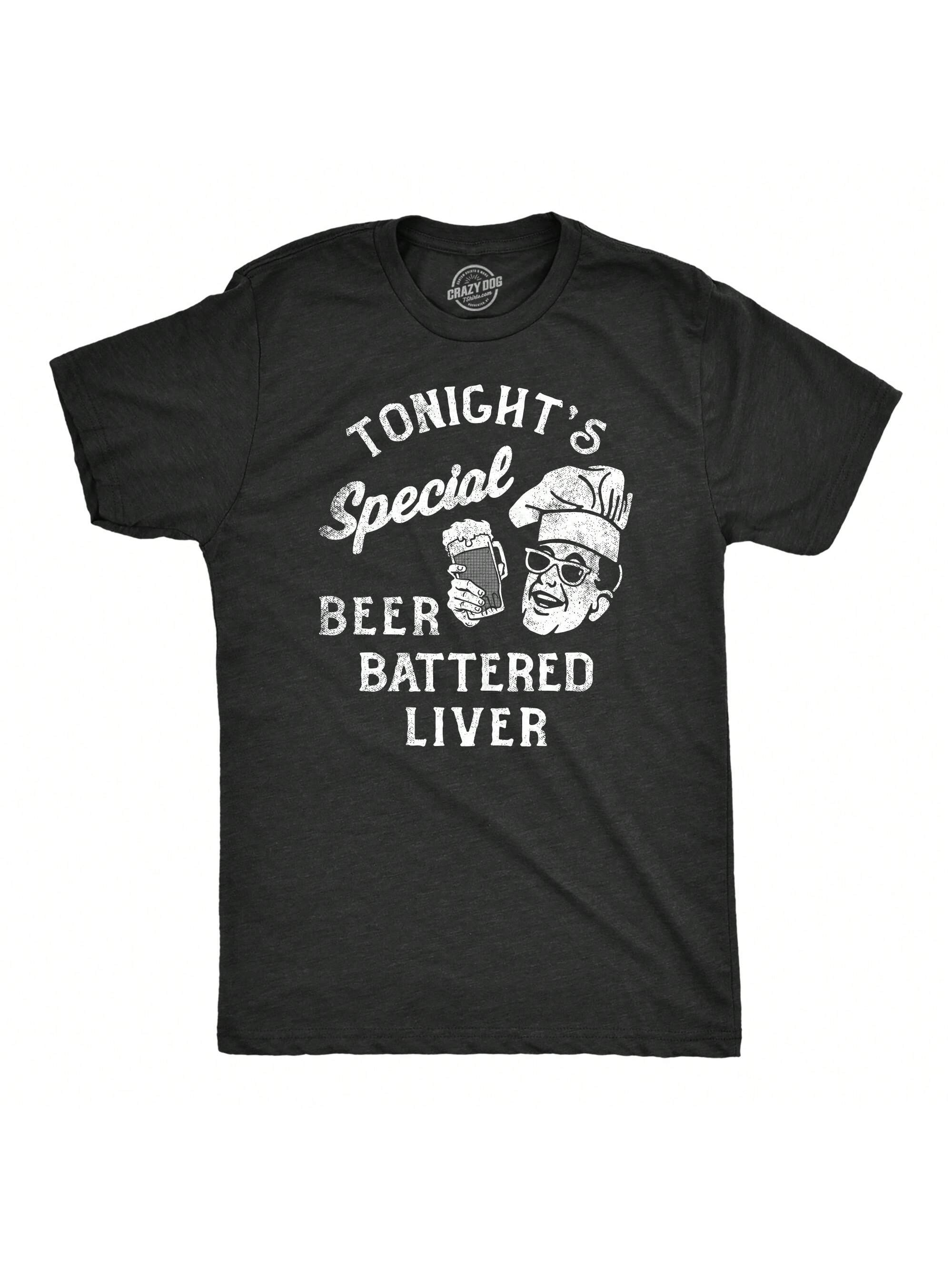 Мужская футболка Tonights Special Beer Battered Liver, хизер блэк - печень