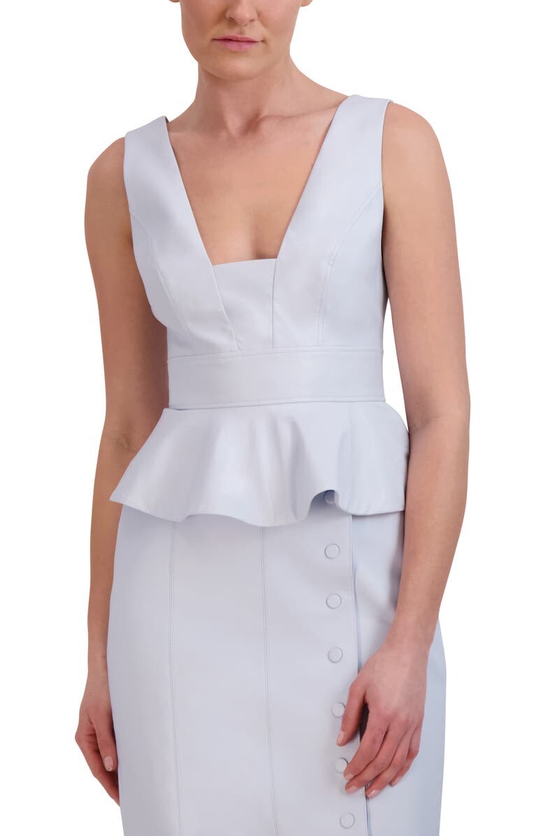 

Топ без рукавов с баской BCBGMAXAZRIA, светло-синий