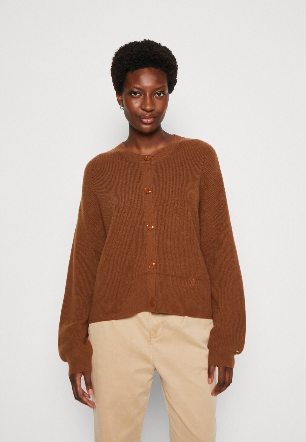 

Кардиган Tommy Hilfiger CASH C-NK, цвет natural cognac