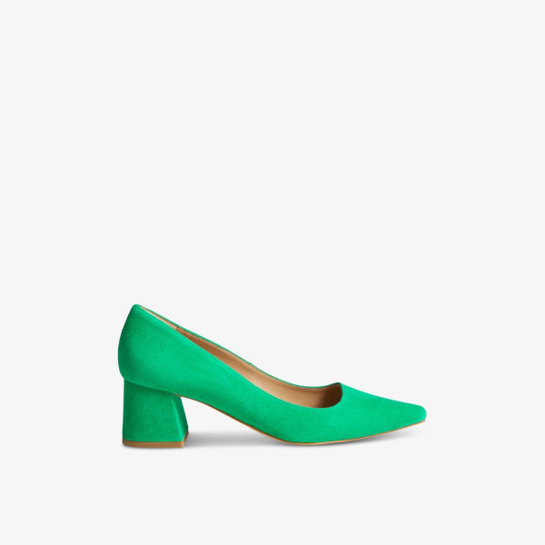 Замшевые туфли sloane на каблуке с острым носком Lk Bennett, зеленый