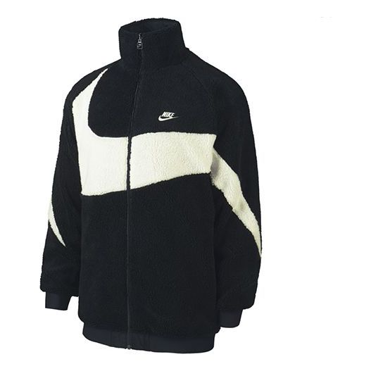 Куртка Nike Zipper Stand Collar polar fleece Large Logo Reversible Casual Sports Jacket Black, черный