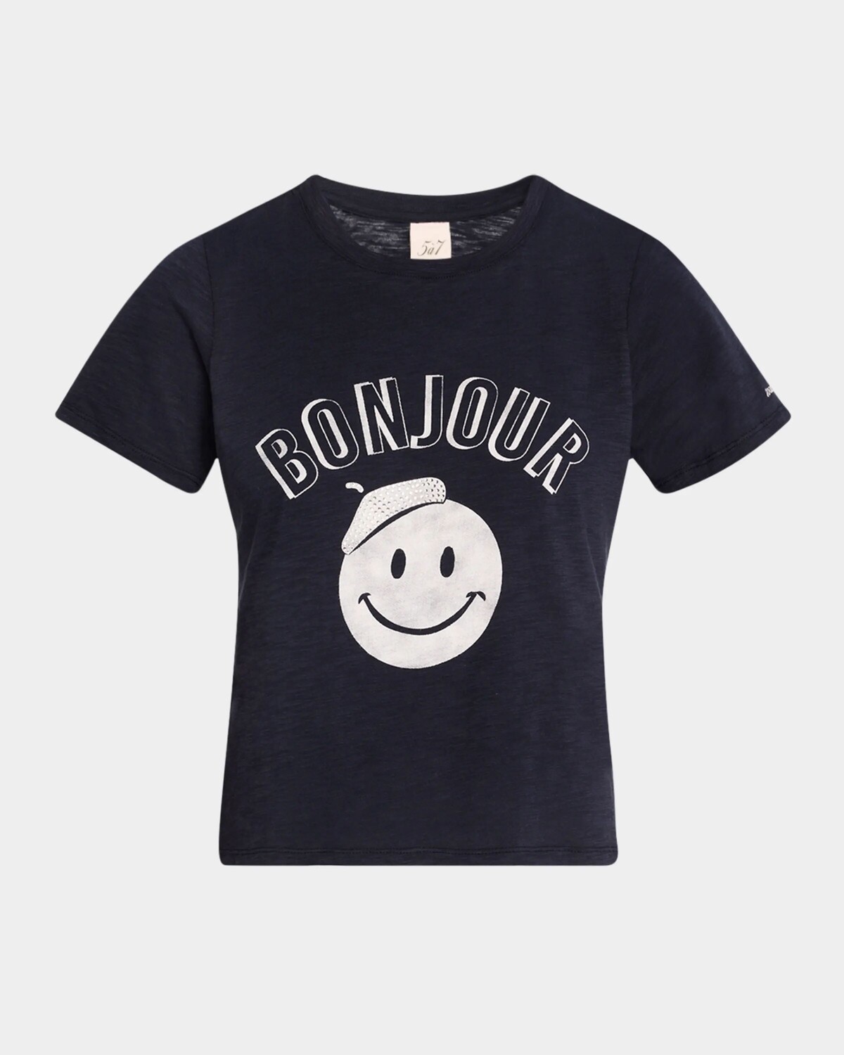

Футболка с укороченным рисунком Pop Up Bonjour Cinq A Sept, темно-синий/белый