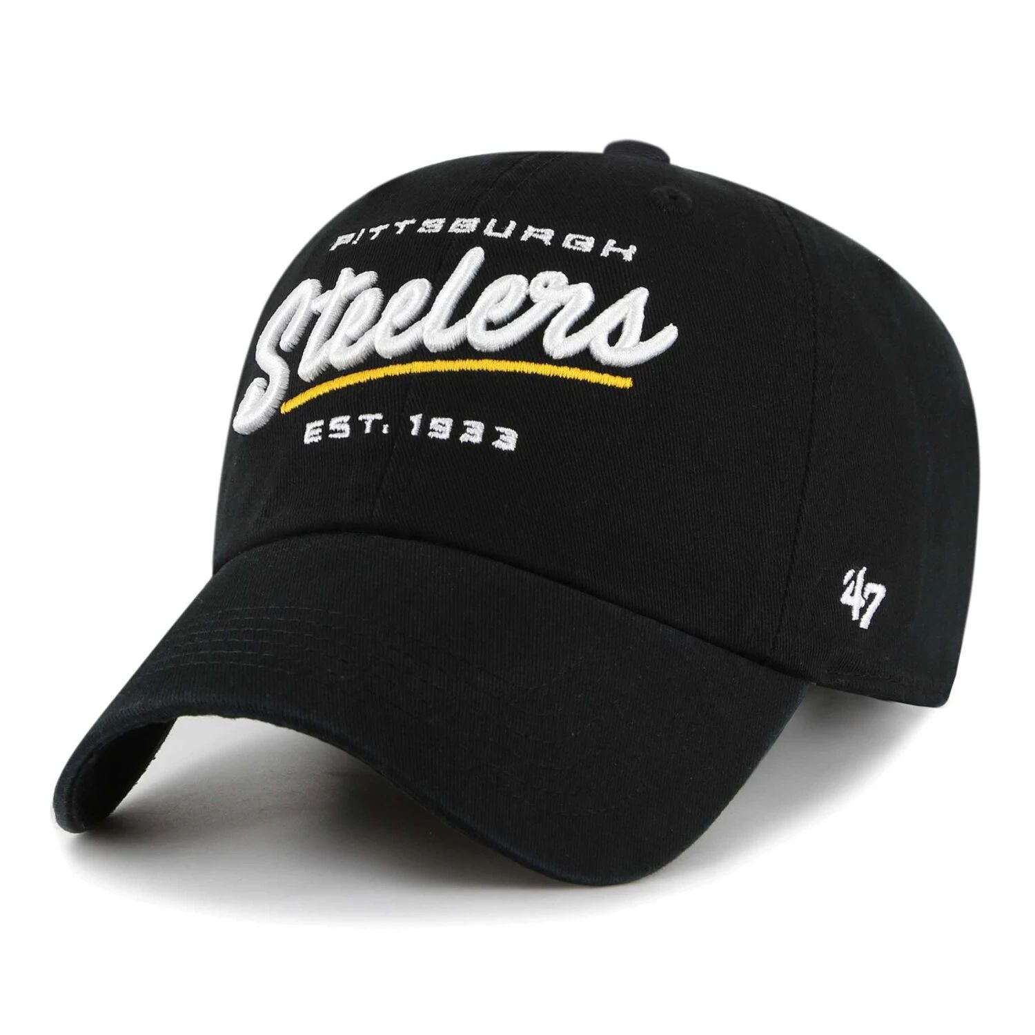 Черная женская регулируемая кепка Pittsburgh Steelers Sidney 47 '47