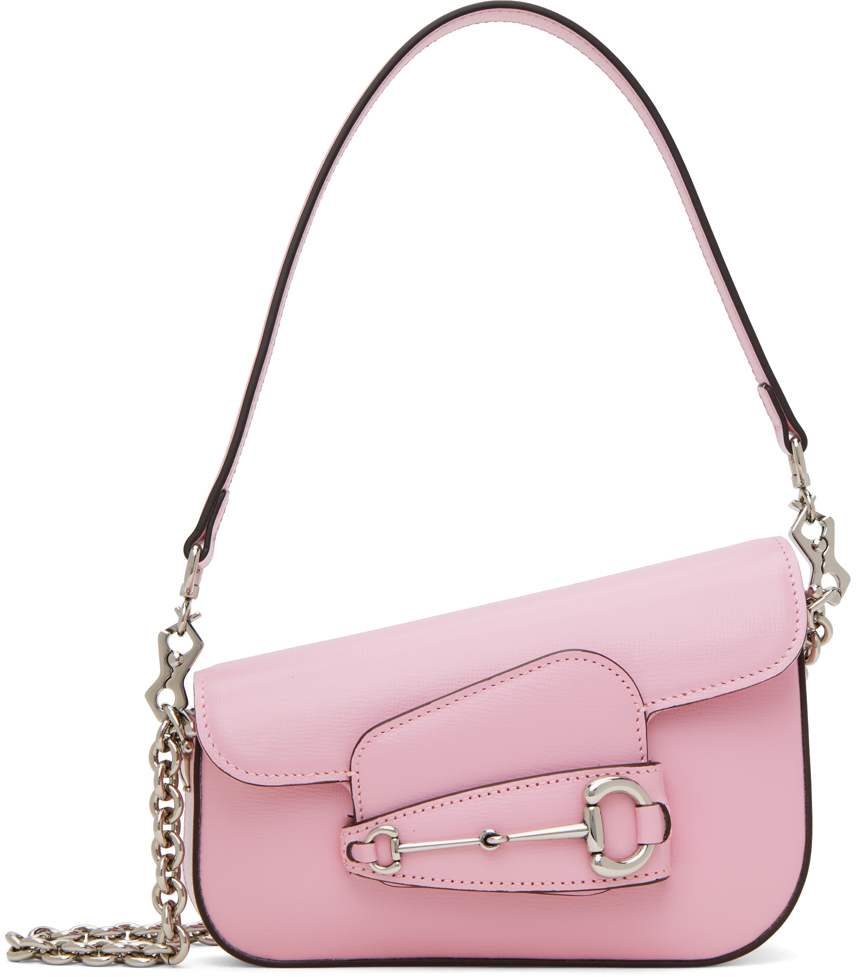 Розовая мини-сумка на плечо Horsebit 1955 Gucci