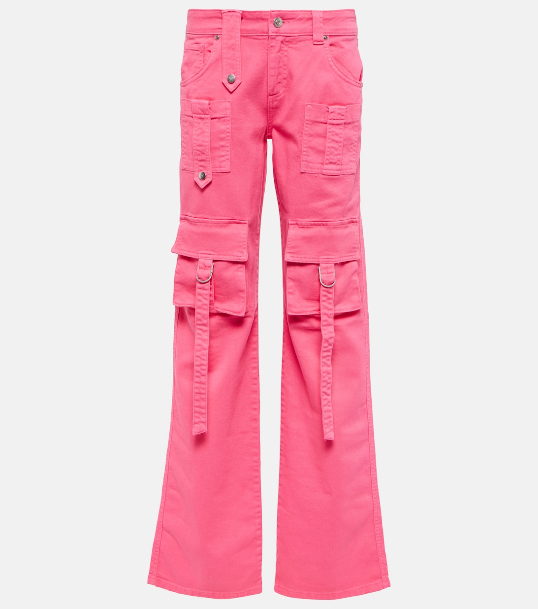 Джинсовые брюки карго с низкой посадкой BLUMARINE, розовый джинсовые брюки карго с низкой посадкой blumarine черный