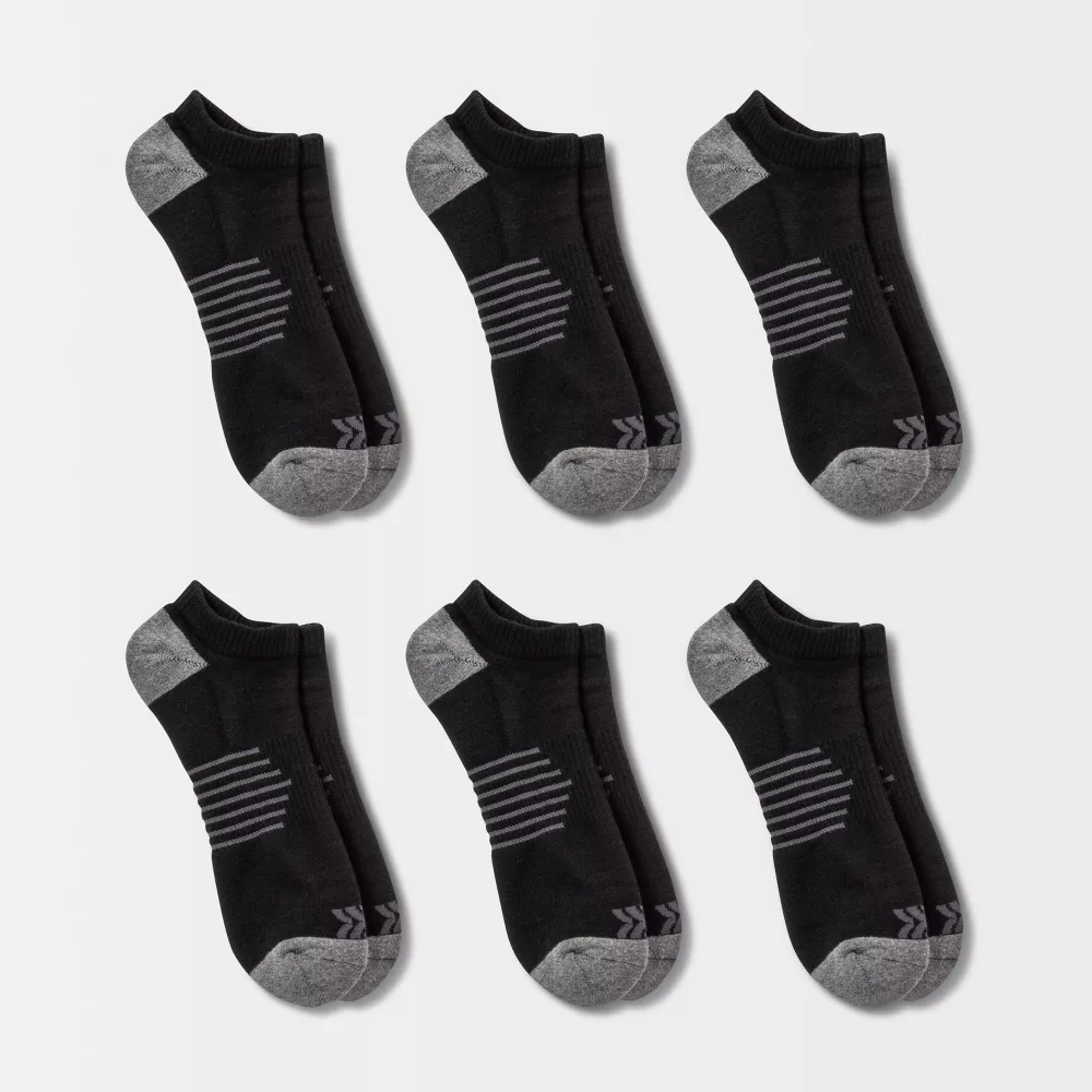 

Мужские полосатые носки Arch No Show 6pk - All In Motion, цвет Black