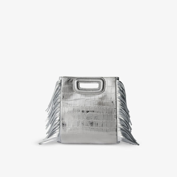 

Сумка через плечо Mini M из кожи с тиснением под крокодила Maje, цвет noir / gris