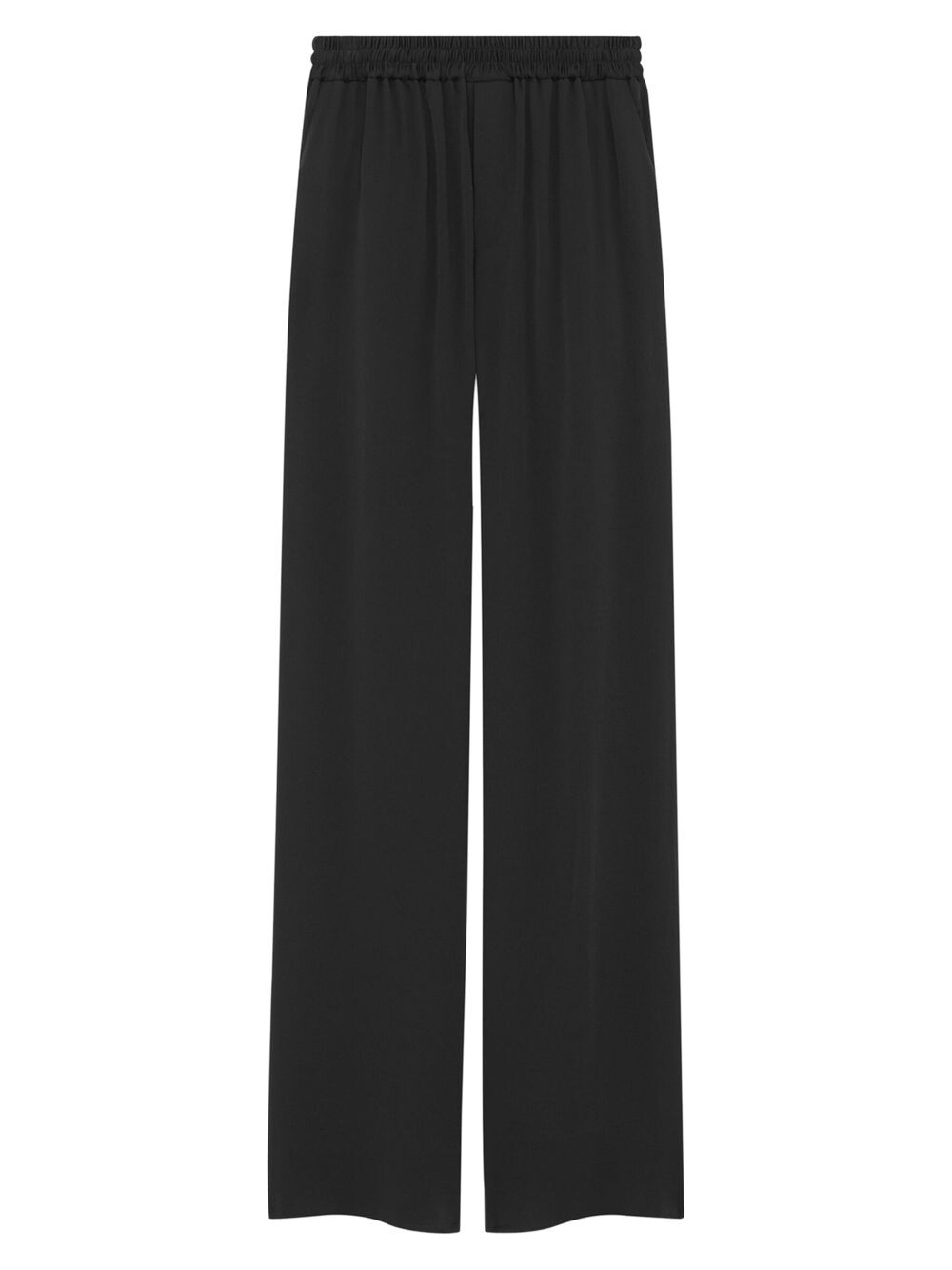

Расклешенные спортивные штаны из атласного крепа Saint Laurent, черный