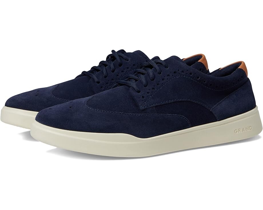 

Кроссовки Cole Haan Grand Crosscourt Wing Tip Sneaker, цвет Navy Blazer Suede/Ivory