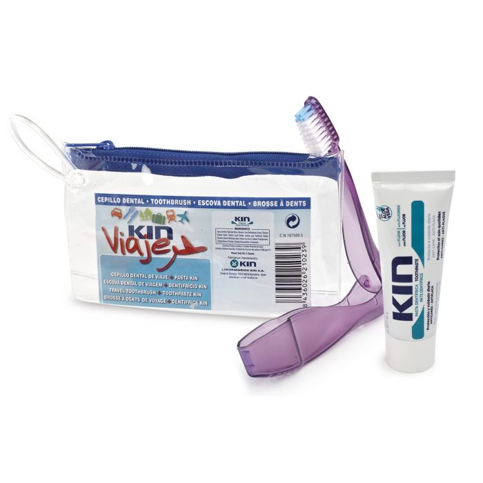 Набор косметики Set Dental de Viaje Kin, 3 unidades портативная складная пластиковая зубная щетка mar28 походная зубная щетка
