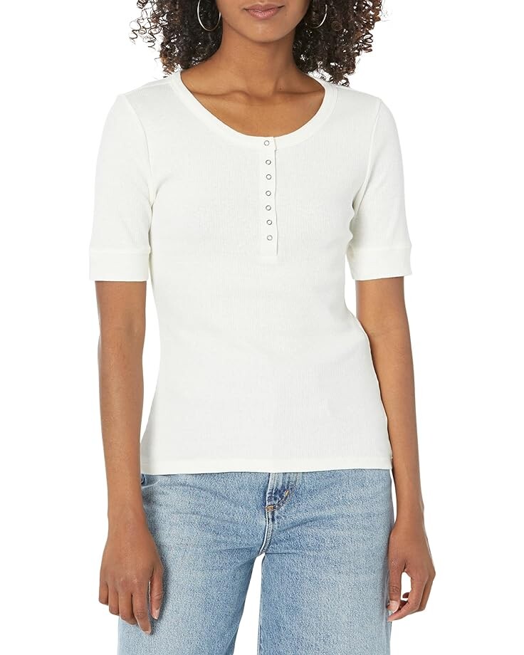 

Футболка Lucky Brand Short Sleeve Henley, цвет Egret