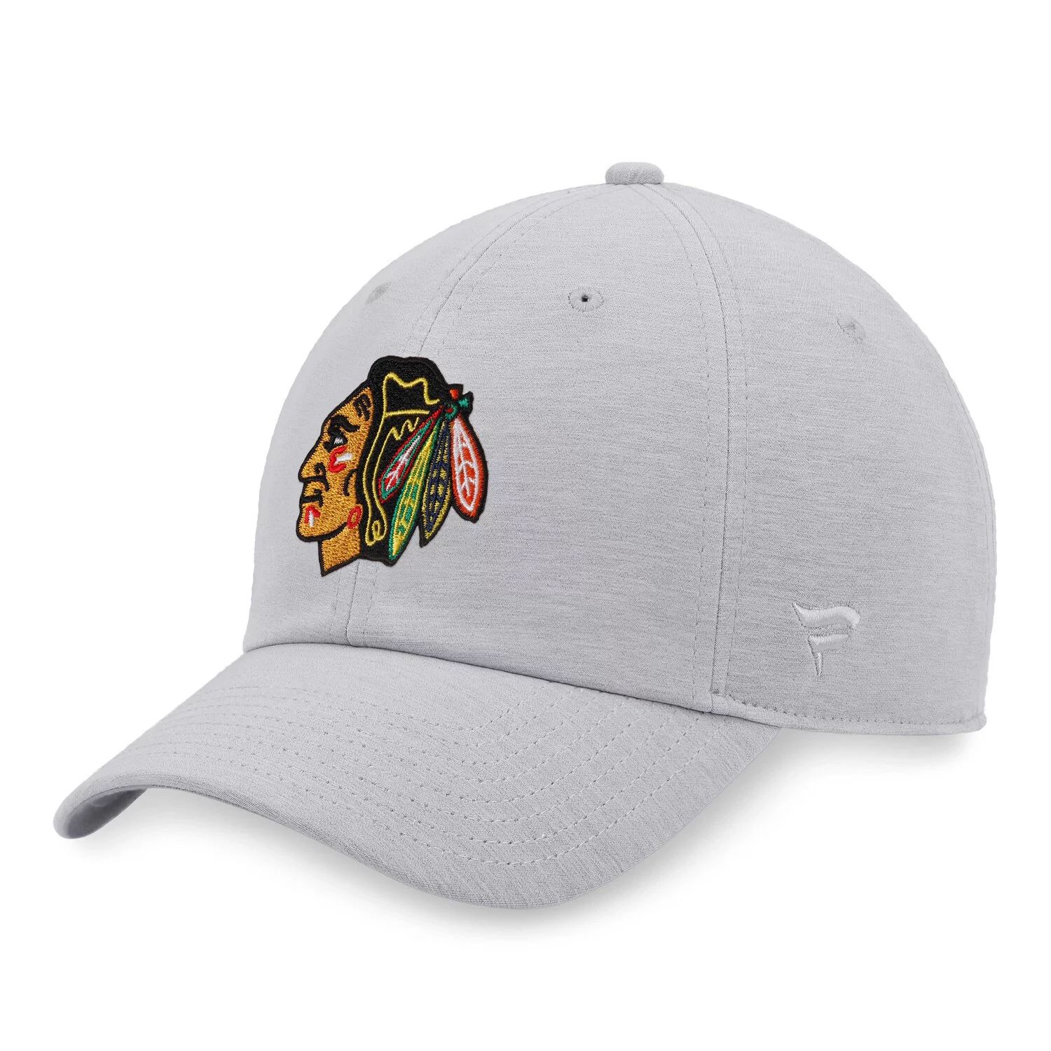 

Мужская регулируемая шляпа с логотипом Fanatics Heather Grey Chicago Blackhawks