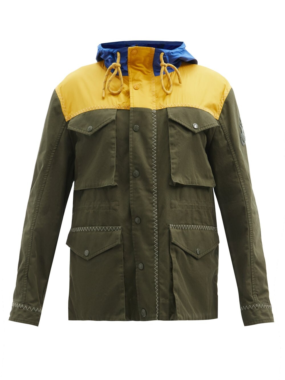 

Куртка leyton из парусины в стиле колор-блок Moncler, коричневый