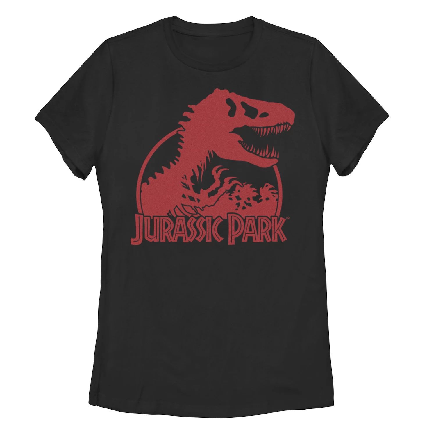 Классическая футболка с логотипом «Скелет тиранозавра» для юниоров «Парк Юрского периода» Licensed Character, черный