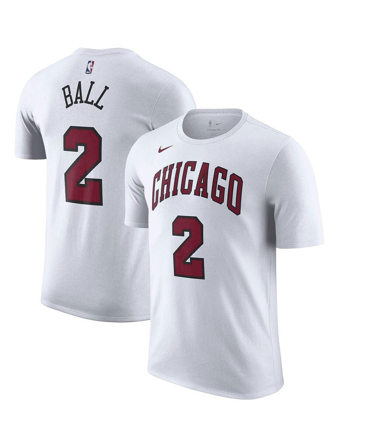 

Мужская белая футболка Lonzo Ball Chicago Bulls 2022/23 City Edition с именем и номером Nike, Белый