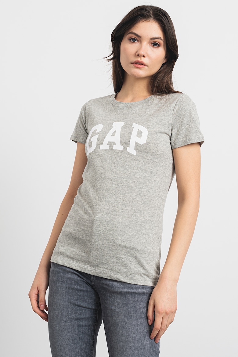 Хлопковая футболка с логотипом Gap, серый