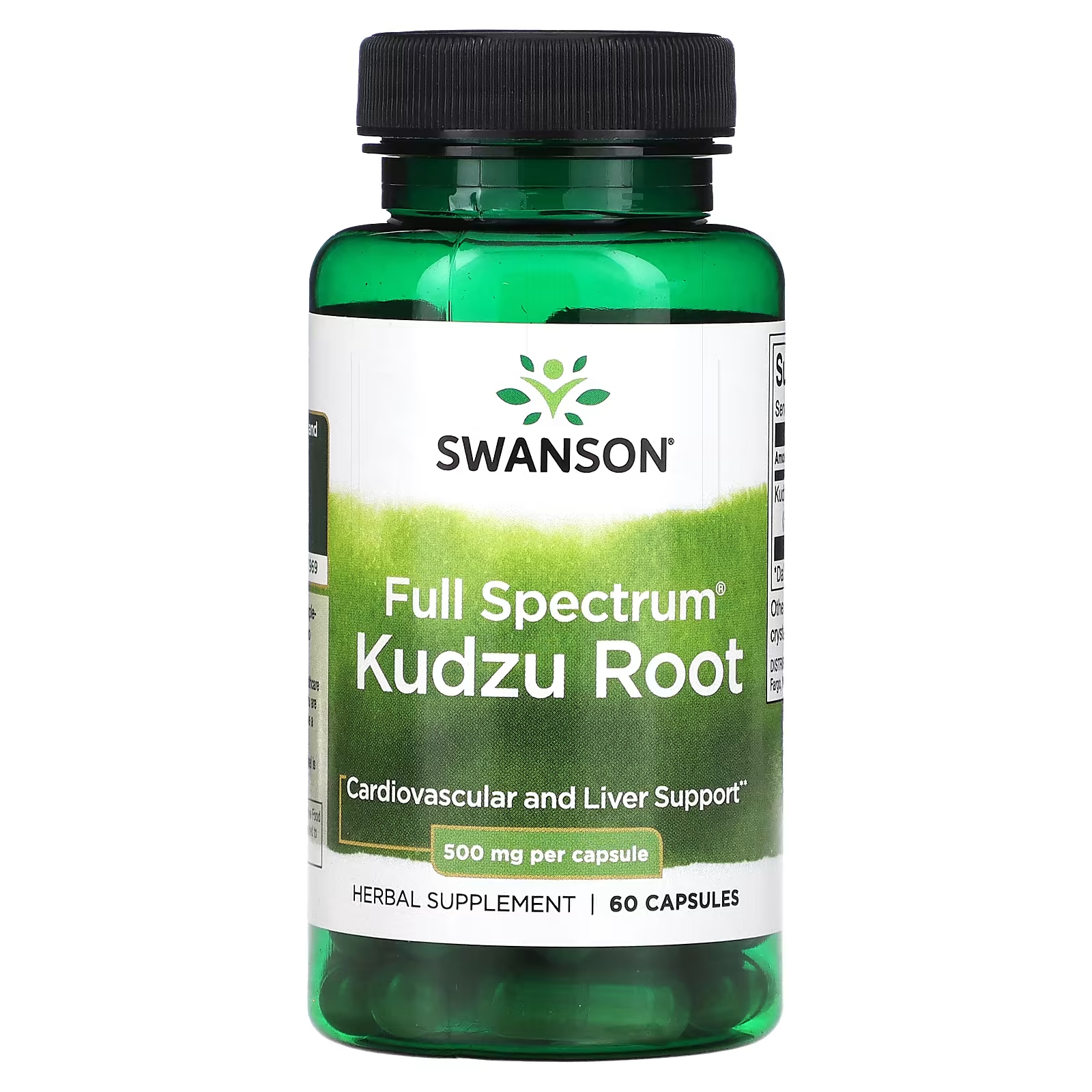 Растительная добавка Swanson Full Spectrum Kudzu Root, 60 капсул naturesplus heartbeat поддержка сердечно сосудистой системы 90 таблеток в форме сердца