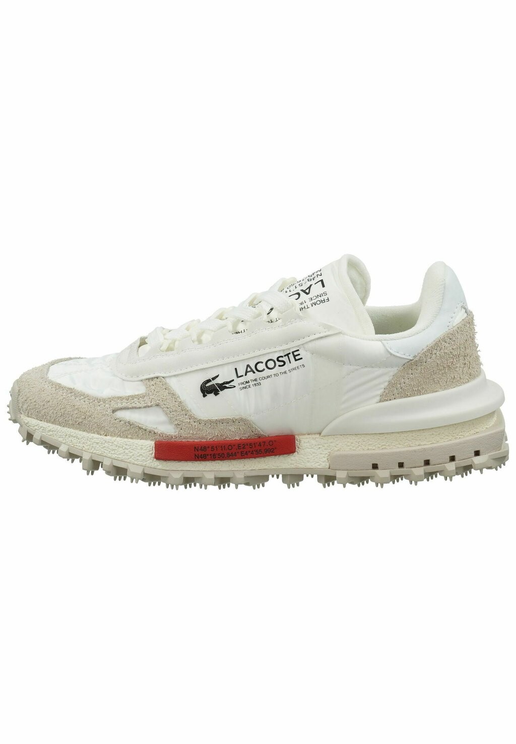 

Низкие кроссовки Lacoste, бело-красные